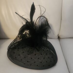 Elegant Black Feather Fascinator Hat